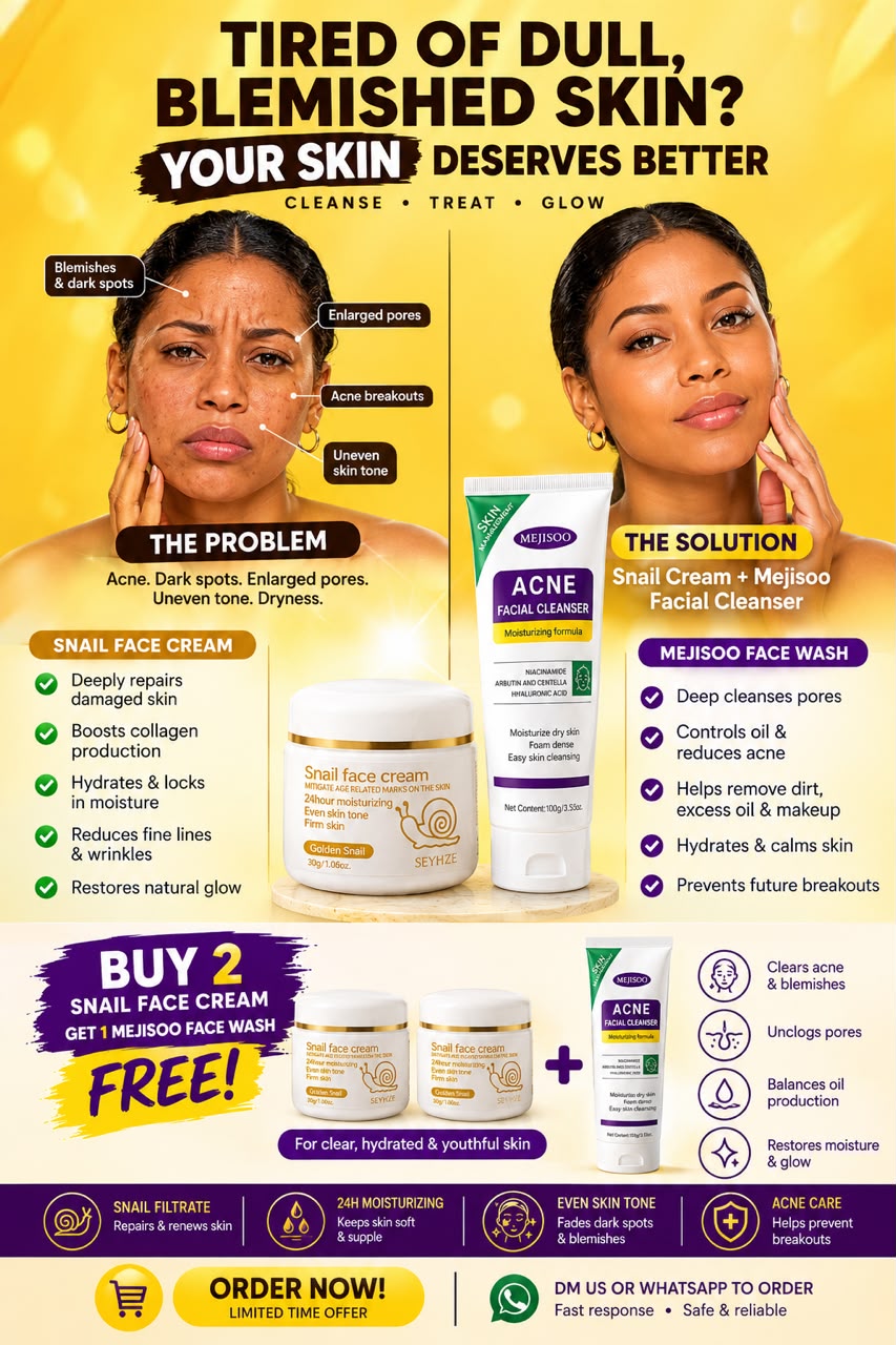 Snail cream and mejisoo face wash